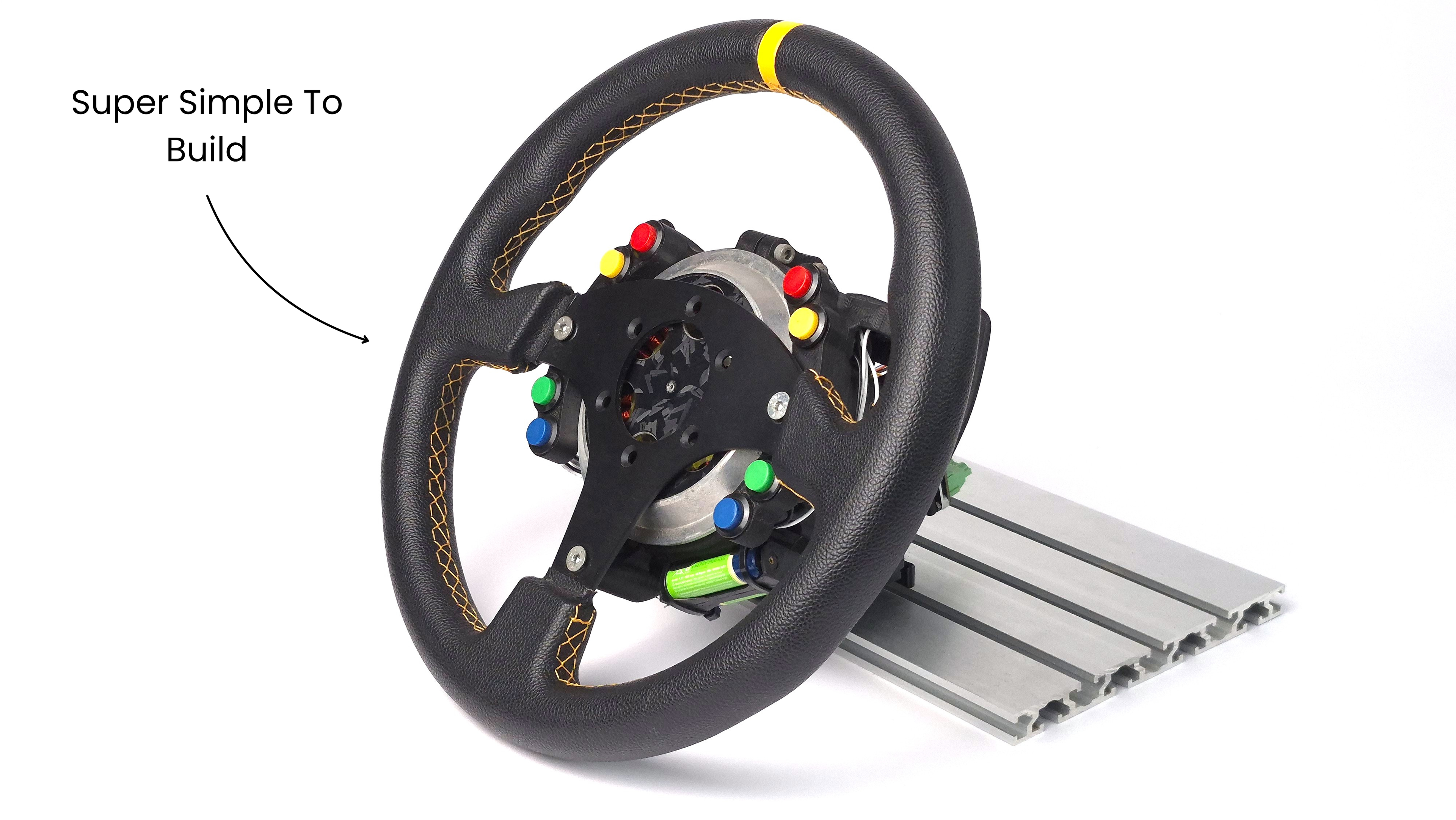 super simple to build force feedback direct drive sim racing steering wheel
