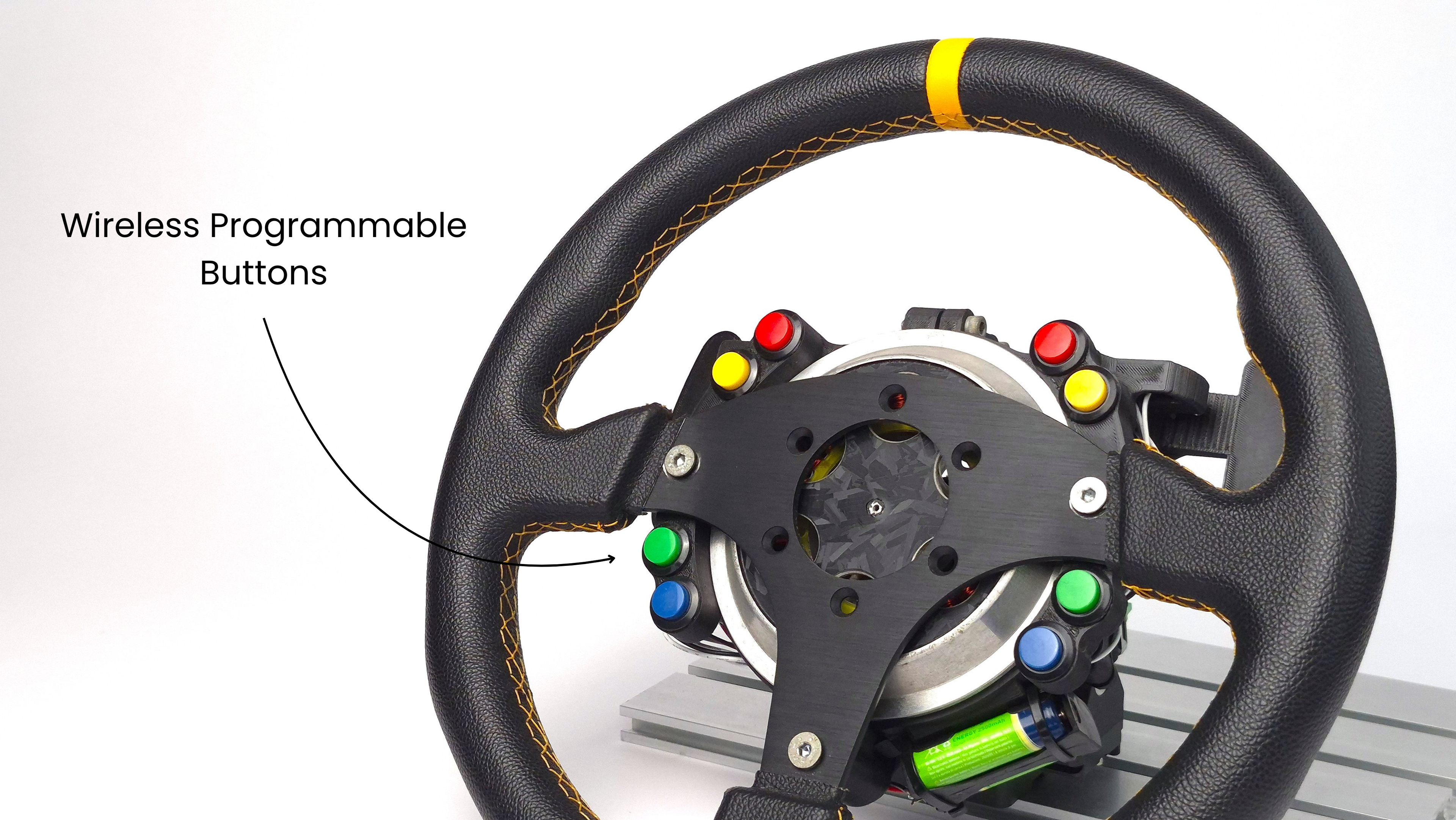 programmable wireless buttons of diy force feedback steering wheel