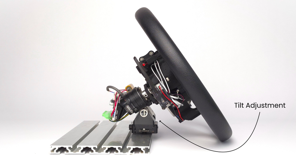 tilt adjustment of diy 3D printed force feedback steering wheel for sim racing
