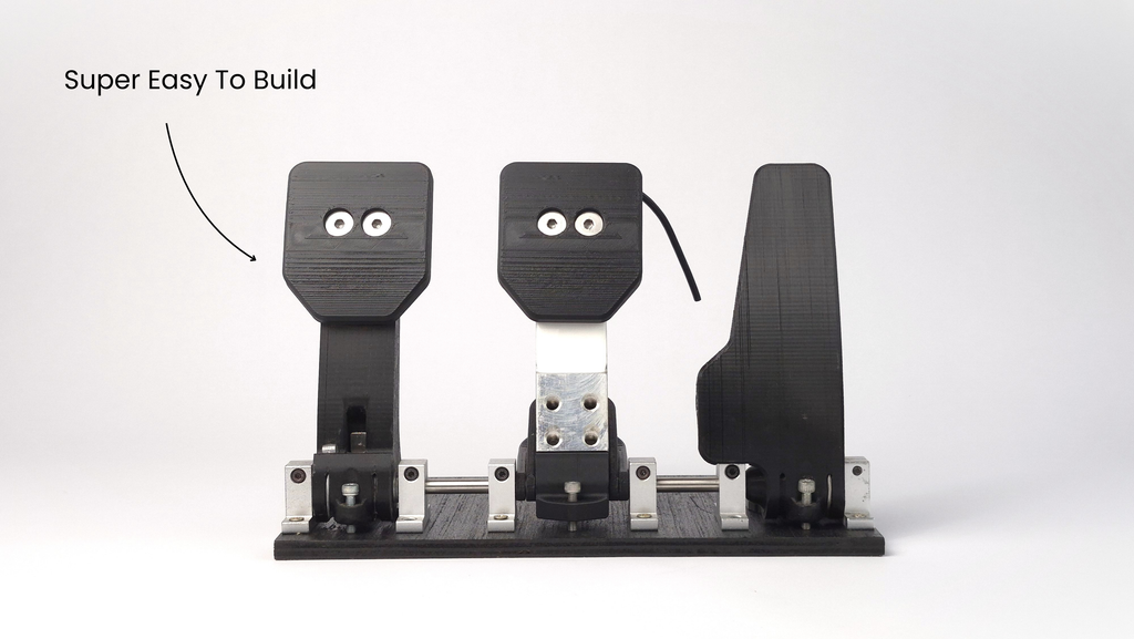 3D printed DIY sim racing pedal set, easy to build