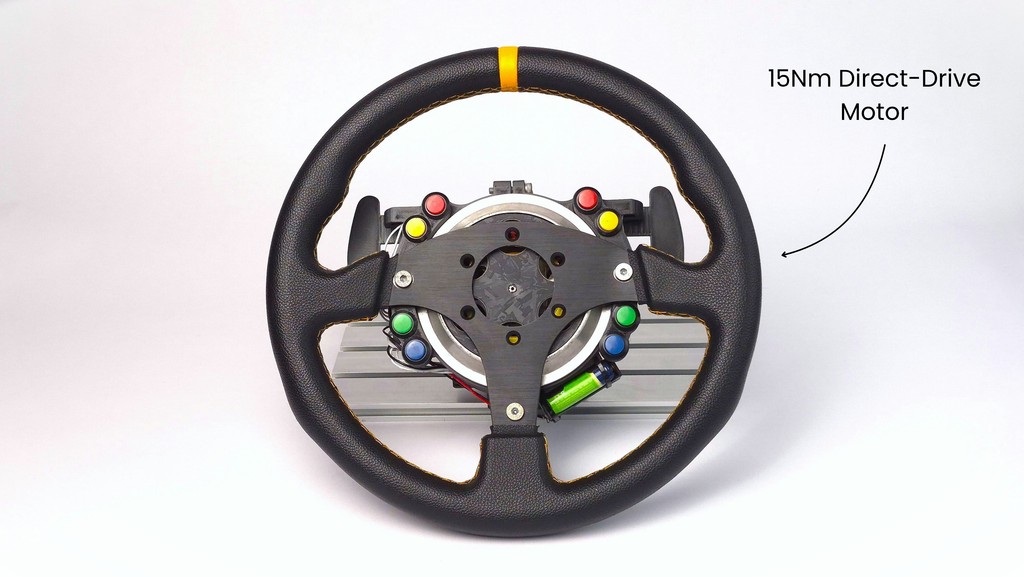 diy 3D printed force feedback direct drive steering wheel for sim racing with 15Nm motor 
